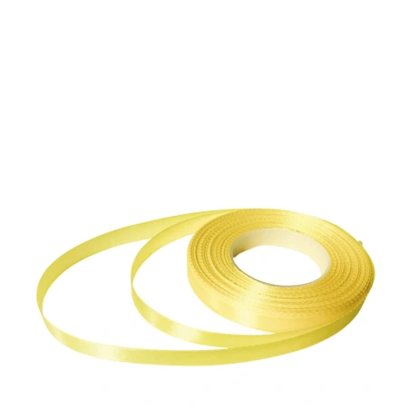 Single-sided satin ribbon, bright yellow