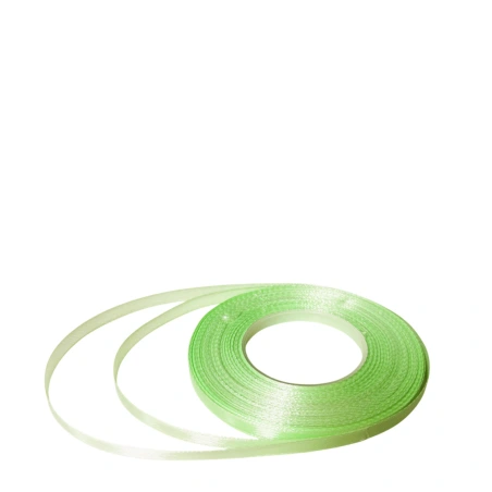 Single-sided satin ribbon, green pastel colors