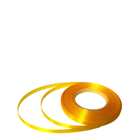 Single-sided satin ribbon, yellow-orange color