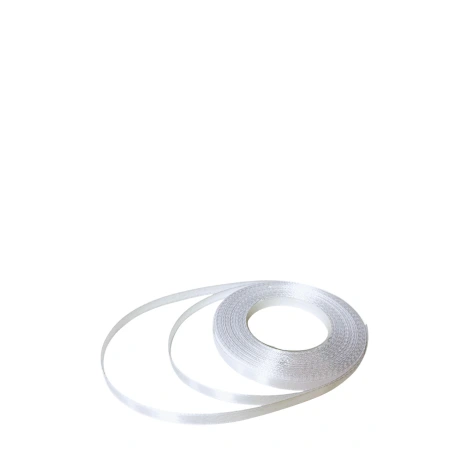 Single-sided satin ribbon, white