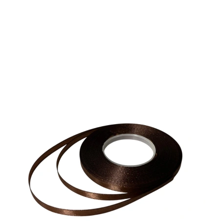 Single-sided satin ribbon, brown