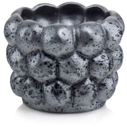 Ceramic pot, dark graphite color with black spots