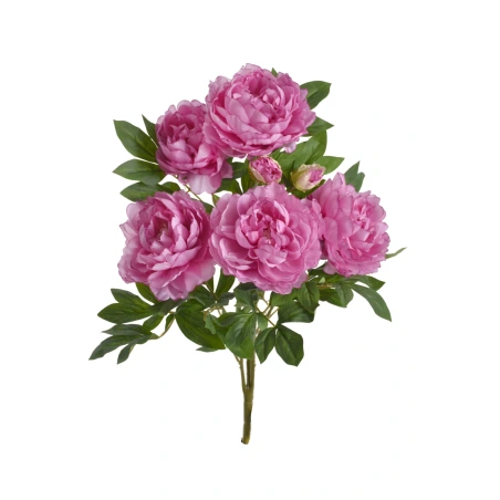 Artificial peony bouquet, 65 cm, dark pink