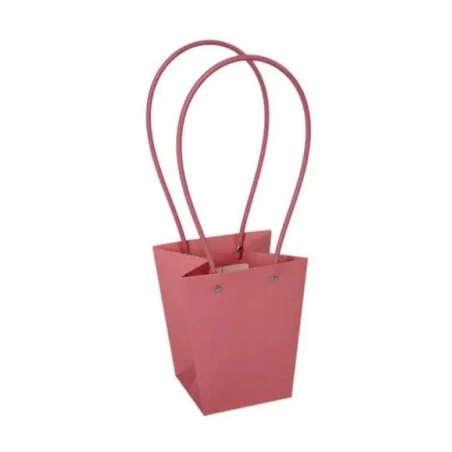 Gift bag with long plastic handles, 15.5×13×9.5 cm