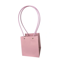 Gift bag with long plastic handles, 15×13 cm