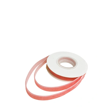 Single-sided velvet ribbon, soft pink color