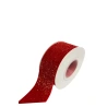 Single-sided velvet ribbon, red shiny color