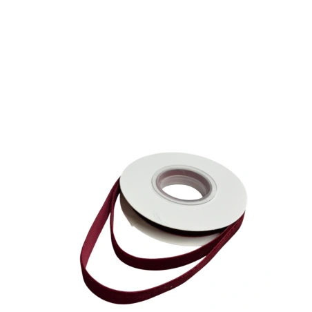 Single-sided velvet ribbon, dark cherry color