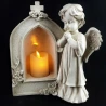 Angelas su koplyčia ir LED žvake, 21,5 cm