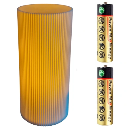 LED insert with flame effects and batteries