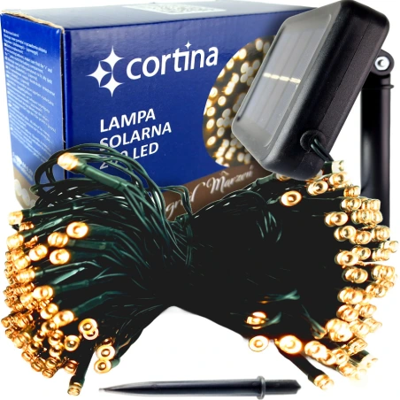 Saulės girlianda , 100 LED, šiltai baltos šviesos spalvos, 15 m