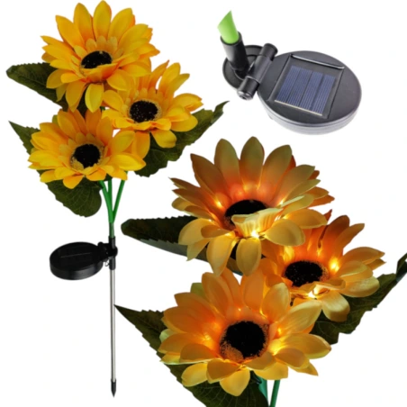 Solar-powered rechargeable lamp "Sunflowers", 75 cm