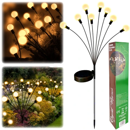 Saulės lempa 8 LED rutuliai, 75 cm