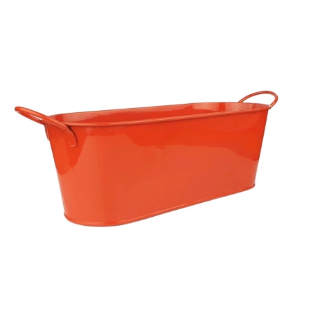 Metal flowerpot, 27×11×9.5 cm, red