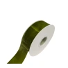 Single-sided velvet ribbon, moss green