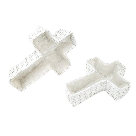 Woven crosses, 1 set - 2 pcs. - 11×35×48 cm (dimensions of the large cross)