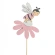 Flower with bee, 9.5 cm on a 50 cm stick