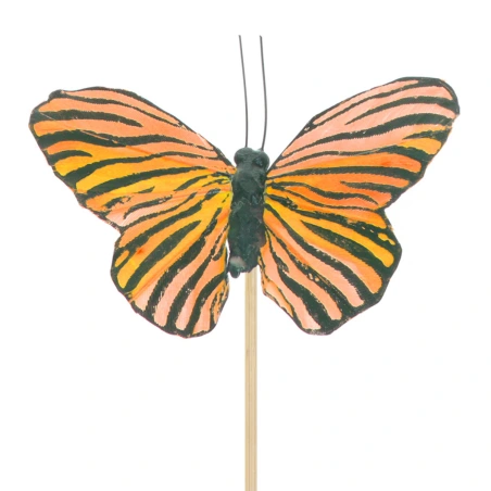 Butterfly, 10 cm on a 50 cm stick, dark orange