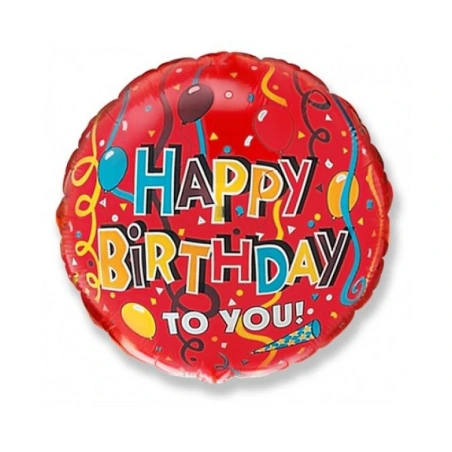 Folio balionas „Happy Birthday“, 48 cm