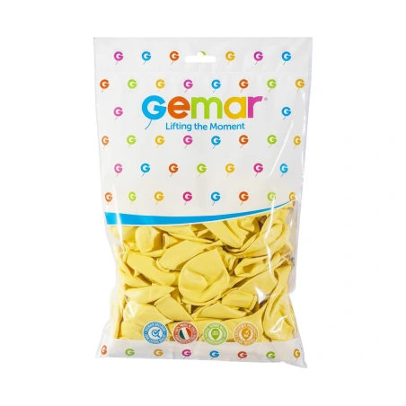 Balloons, 1 pack. - 100 pcs., cream / yellowish