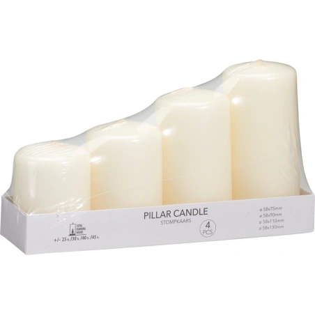 Candles, white, 1 pack - 4 pcs.