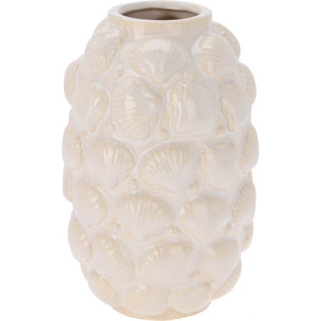 Vase, 24 cm, white with imitation shells