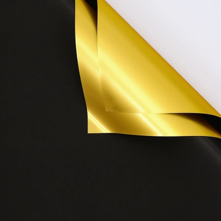 Double Sided Wrapping Paper, 58×58 cm, black / gold, 1 pack. - 20 sheets