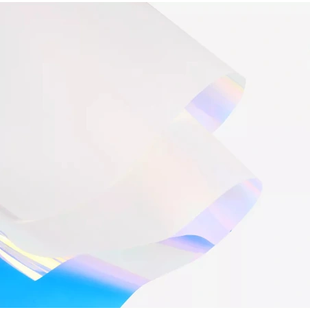 Double Sided Wrapping Paper, 50×50 cm, holographic / white, 1 pack. - 15 sheets