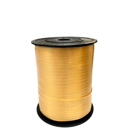 Polypropylene ribbon, 5 mm × 500 y (457.2 m), yellow gold color