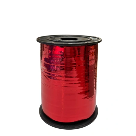 Metallized polypropylene tape, 5 mm × 250 y (228.6 m), red