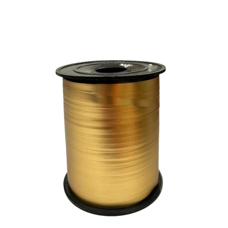 Matte polypropylene ribbon, 5 mm × 250 y (228.6 m), gold color