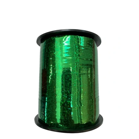 Holographic polypropylene ribbon, 5 mm × 250 y (228.6 m), green