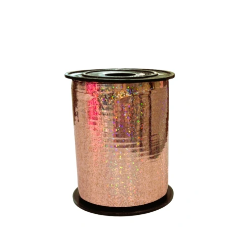 Holographic polypropylene ribbon, 5 mm × 250 y (228.6 m), gold color