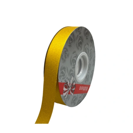 Ribbon, 1.8 mm × 100 y (91.44 m), one side shiny, gold color