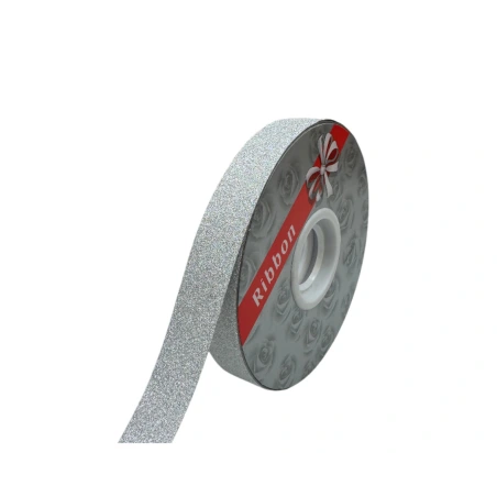 Ribbon, 1.8 mm × 100 y (91.44 m), one side shiny, silver color
