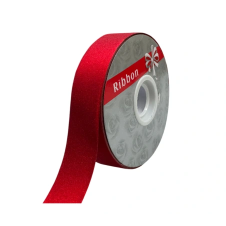 Ribbon, 2.8 mm × 100 y (91.44 m), one side glossy, red color