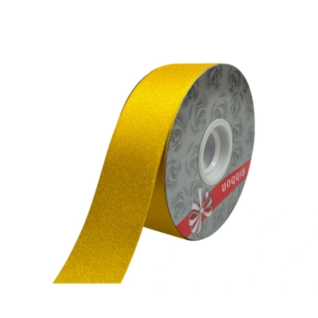 Ribbon, 2.8 mm × 100 y (91.44 m), one side shiny, gold color