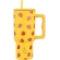 Drinking bottle, 900 ml, yellow with strawberry patterns