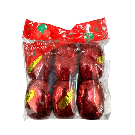 Ribbon, 5 mm × 10 m, red, 1 pack - 6 pcs.