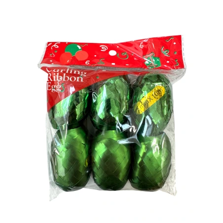 Ribbon, 5 mm × 10 m, green, 1 pack - 6 pcs.