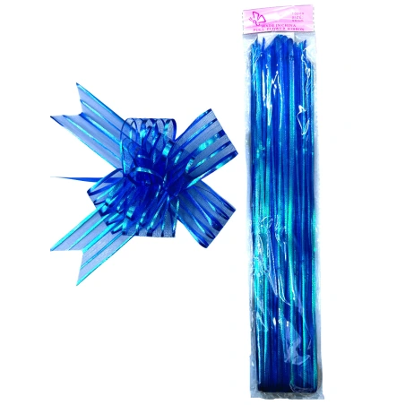 Organza ribbon, 50 mm × 75 cm, dark blue, 1 pack - 10 pcs.