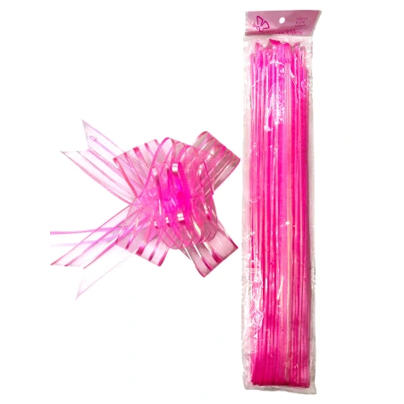 Organza ribbon, 50 mm × 75 cm, dark pink, 1 pack - 10 pcs.