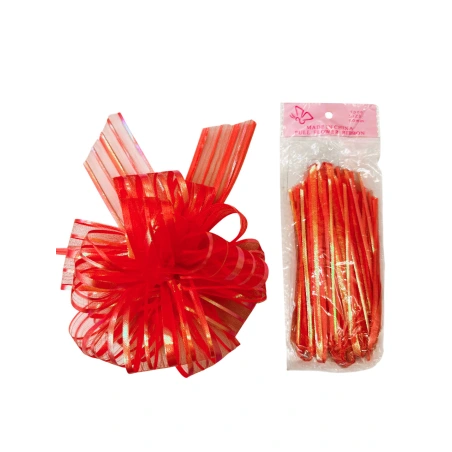 Organza ribbon, 50 mm × 120 cm, red