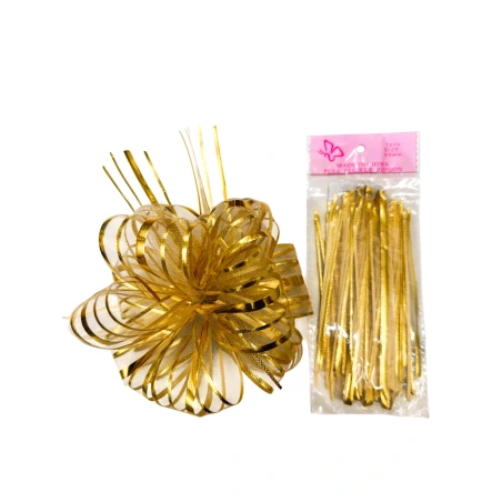 Organza ribbon, 50 mm × 120 cm, gold color