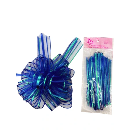 Organza ribbon, 50 mm × 120 cm, blue
