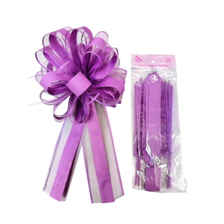 Organzos kaspinas, 6,4×170 cm, šviesiai violetinės spalvos