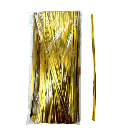 Sukama tvirtinimo juostelė, 15 cm, auksinės spalvos, 1 pak. - 750 vnt.