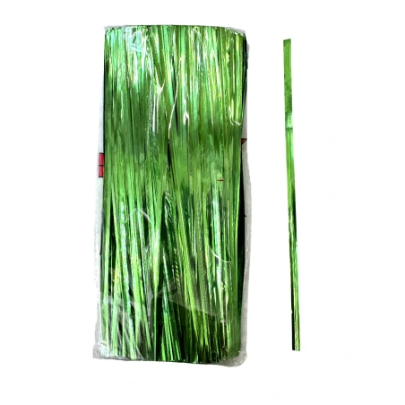 Twist-on fastening strip, 15 cm, green, 1 pack - 750 pcs.