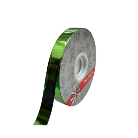Metallized polypropylene ribbon, 1.8 cm × 100 y (91.44 m), green