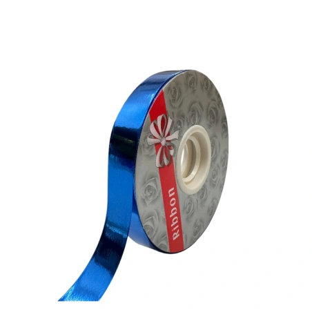 Metallized polypropylene ribbon, 1.8 cm × 100 y (91.44 m), blue